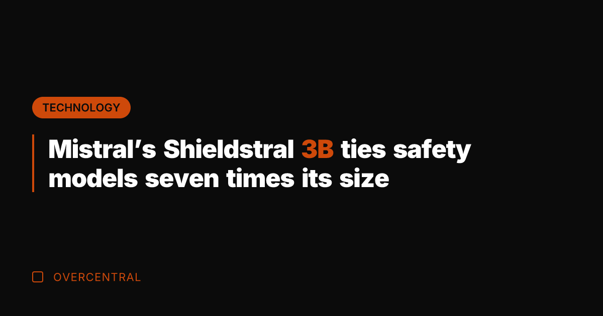 Mistral's Shieldstral 3B ties safety models seven times its size