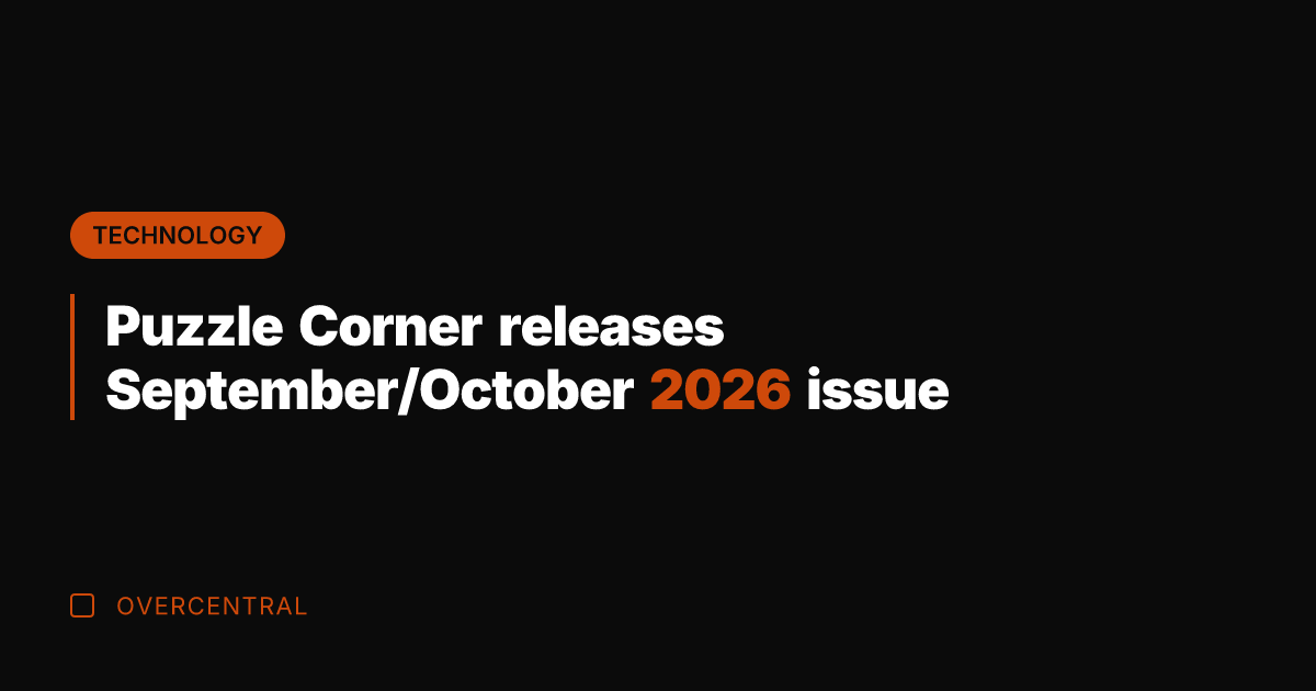 Puzzle Corner releases September/October 2026 issue
