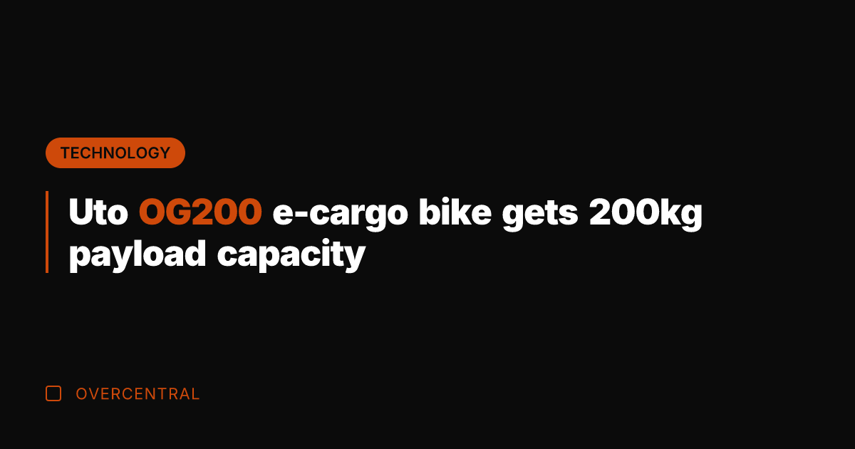 Uto OG200 e-cargo bike gets 200kg payload capacity