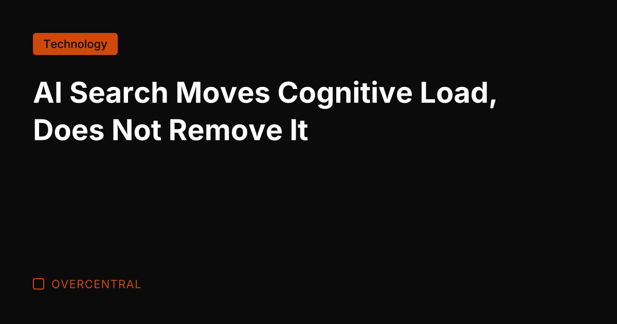 AI Search Moves Cognitive Load, Does Not Remove It