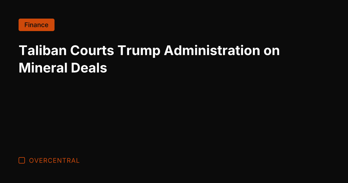 Taliban Courts Trump Administration on Mineral Deals