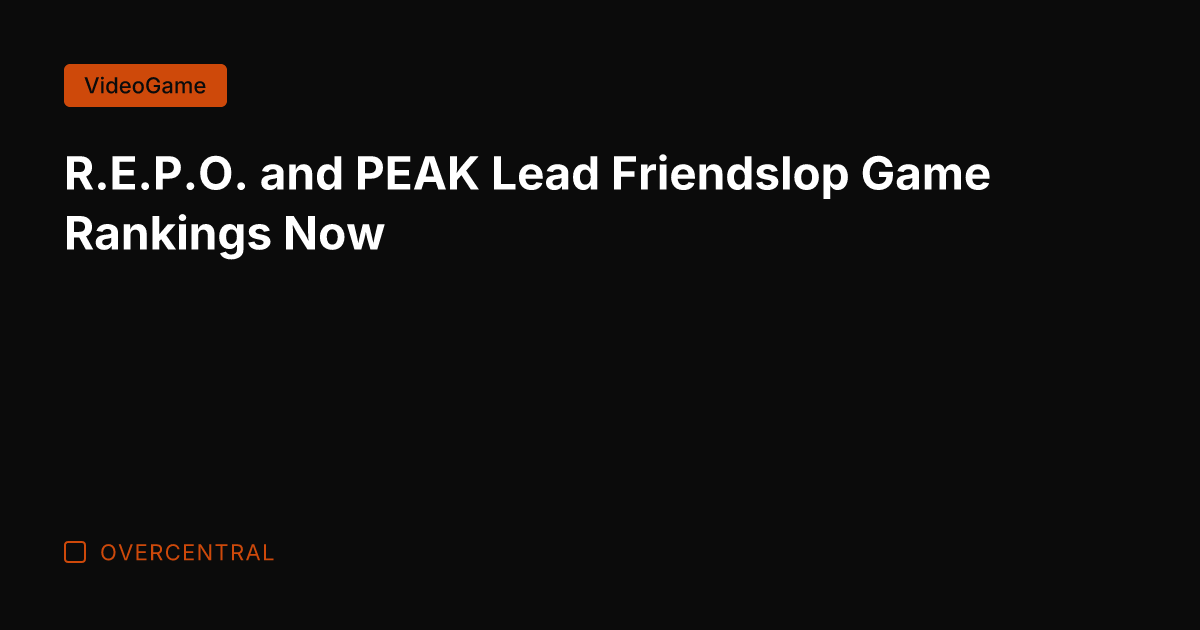 R.E.P.O. and PEAK Lead Friendslop Game Rankings Now