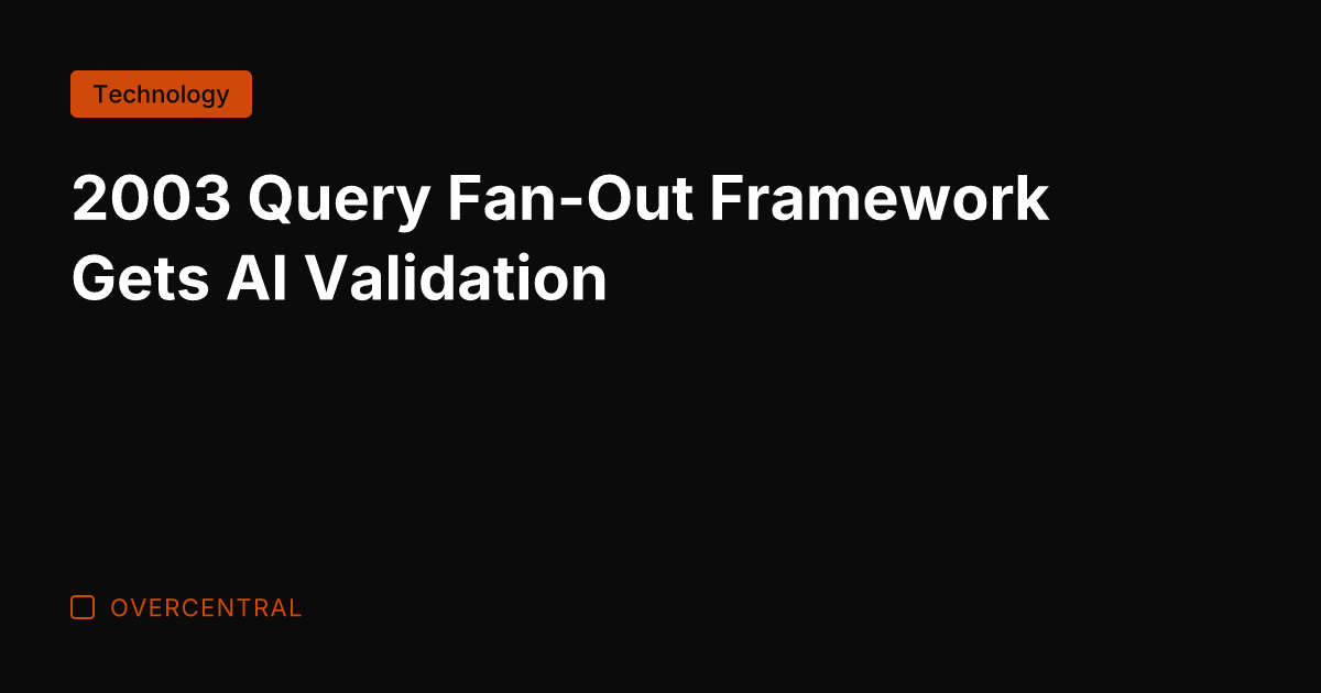 2003 Query Fan-Out Framework Gets AI Validation
