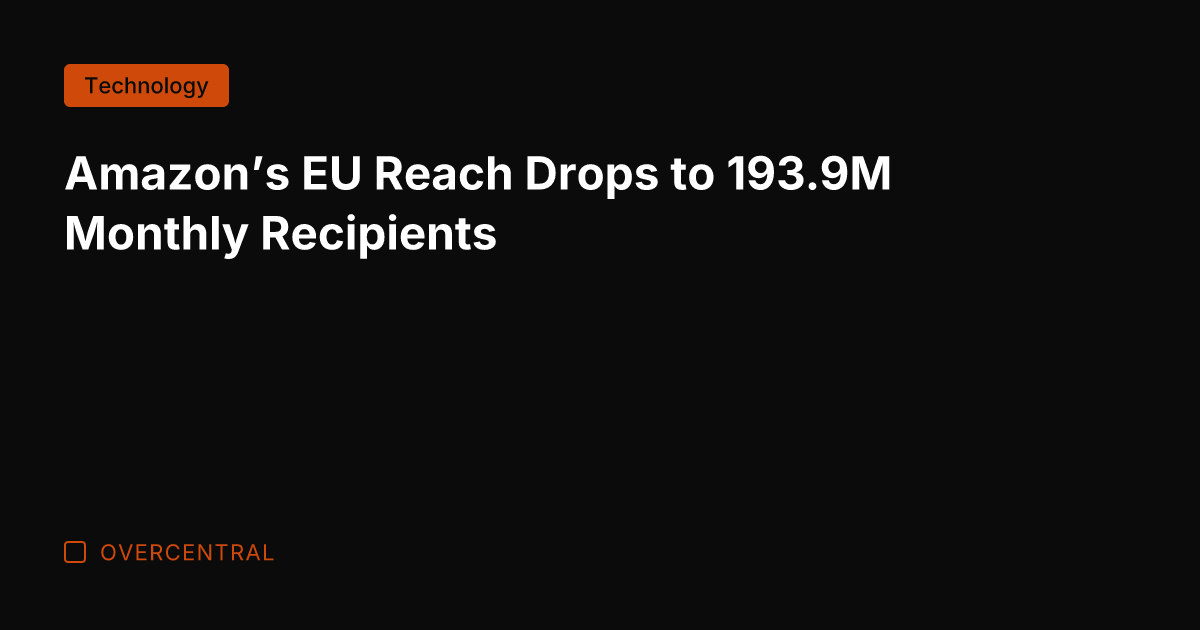 Amazon's EU Reach Drops to 193.9M Monthly Recipients