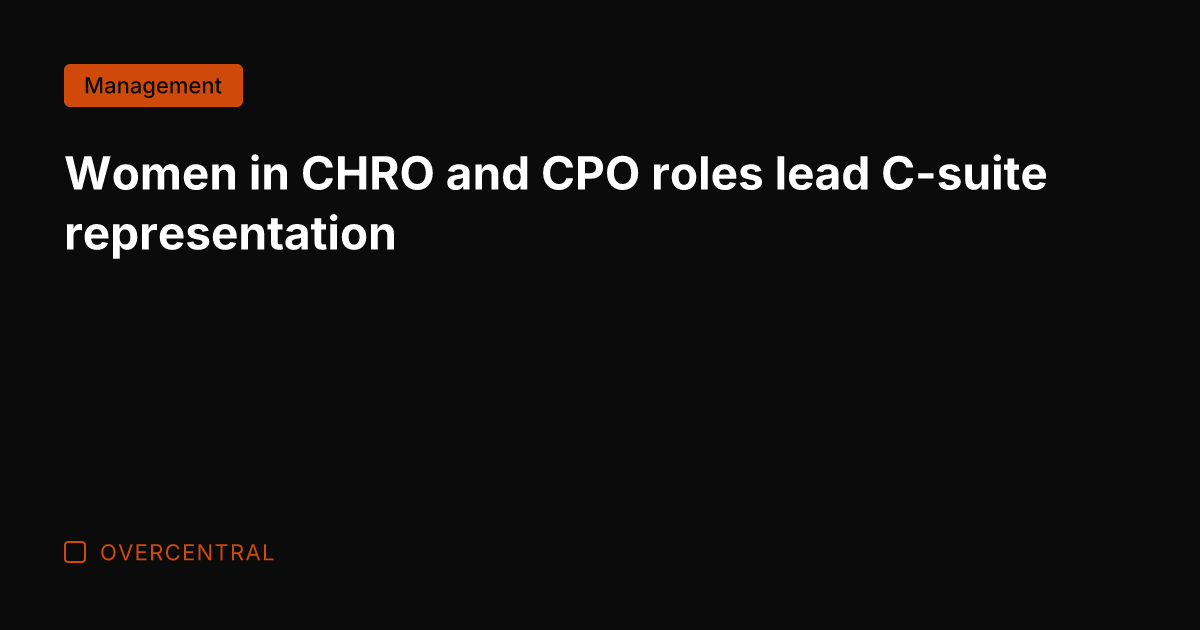 Women in CHRO and CPO roles lead C-suite representation
