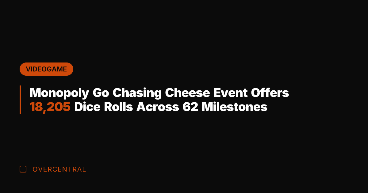 Monopoly Go Chasing Cheese Event Offers 18,205 Dice Rolls Across 62 Milestones