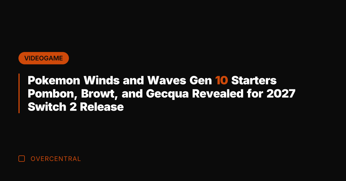 Pokemon Winds and Waves Gen 10 Starters Pombon, Browt, and Gecqua Revealed