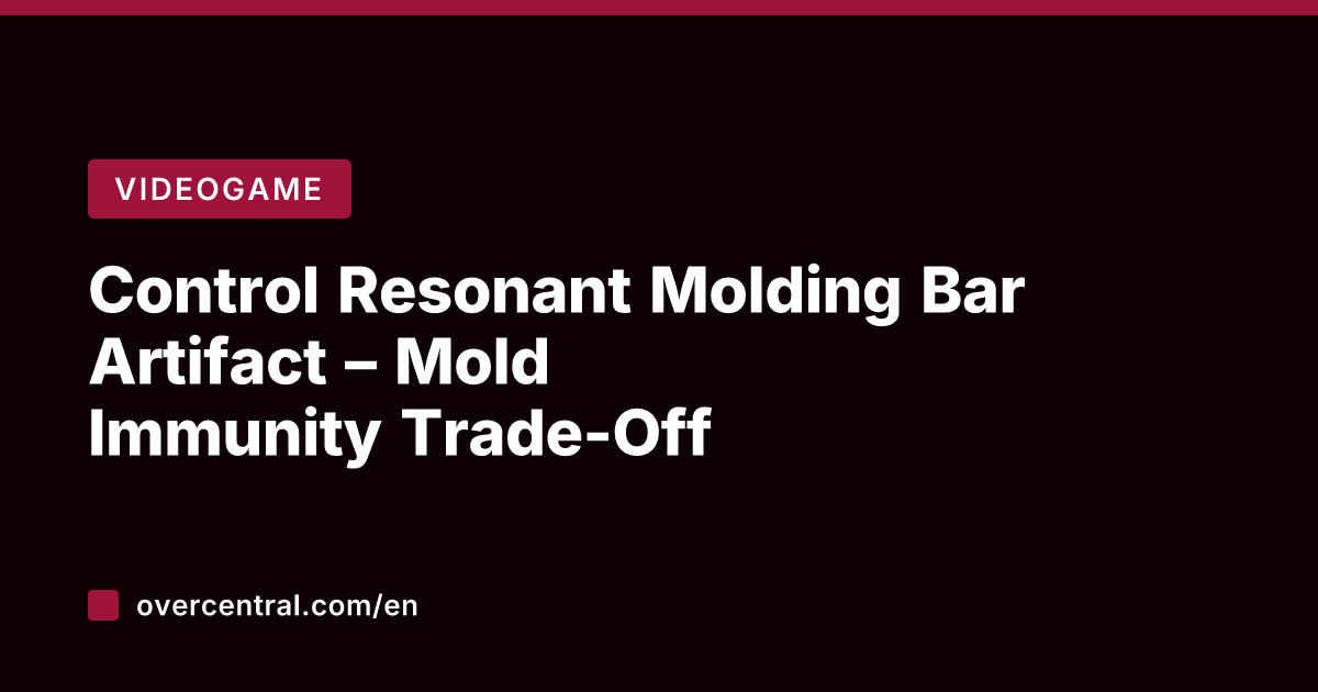 Control Resonant Molding Bar Artifact – Mold Immunity Trade-Off