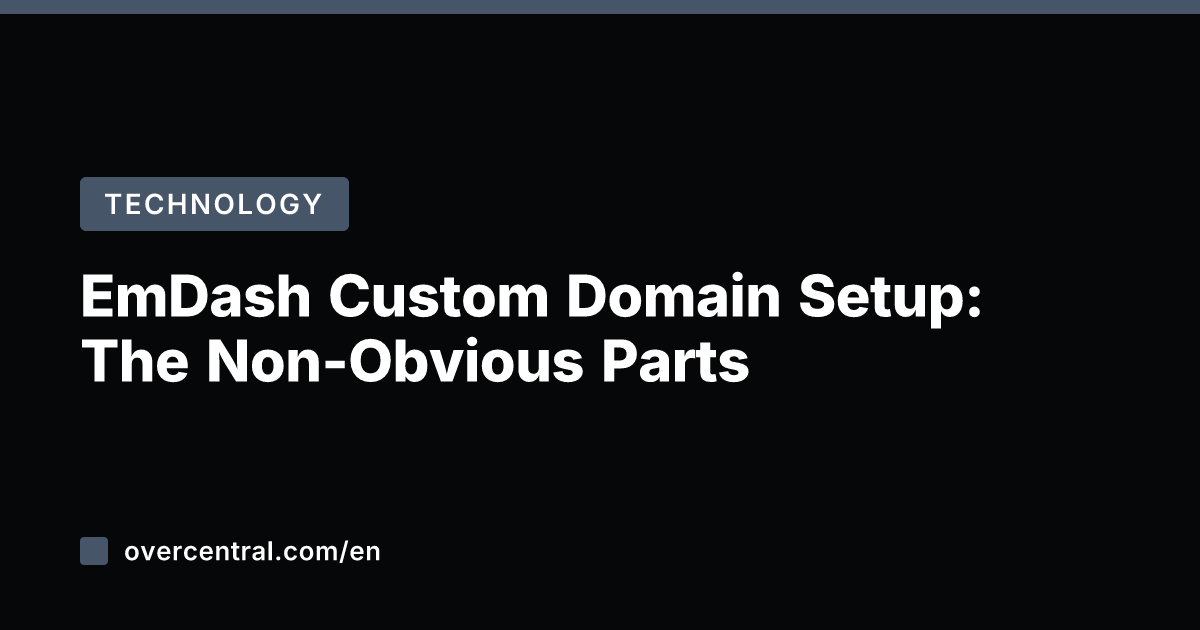 EmDash Custom Domain Setup: The Non-Obvious Parts