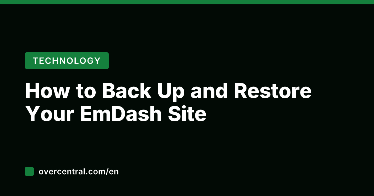 How to Back Up and Restore Your EmDash Site