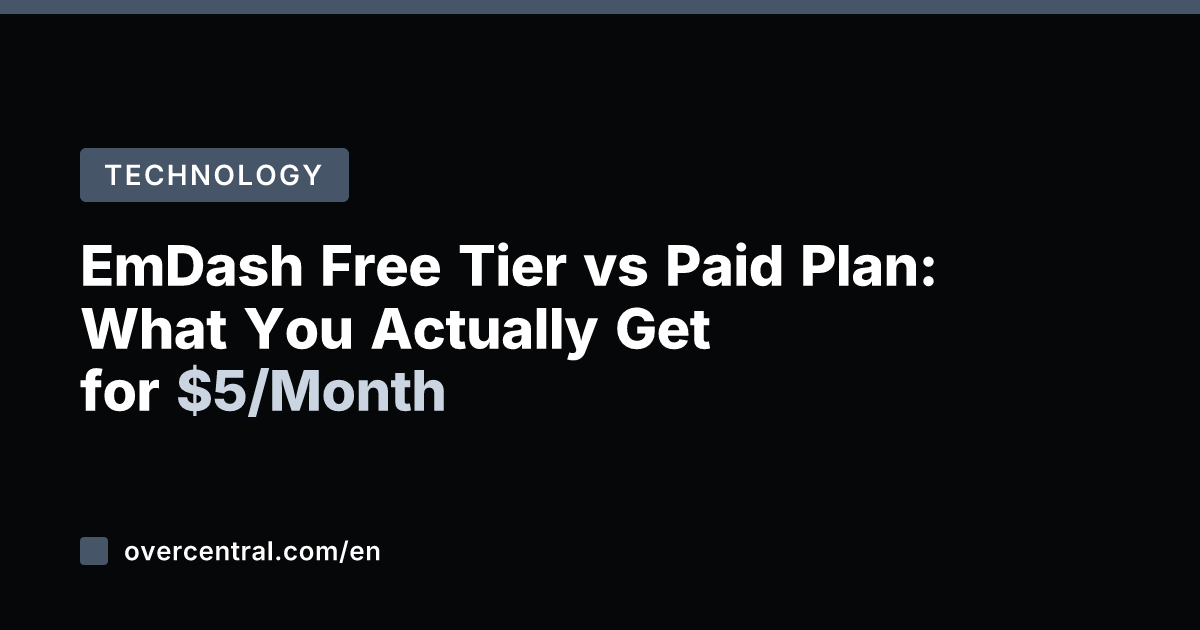 EmDash Free Tier vs Paid Plan: What You Actually Get for /Month