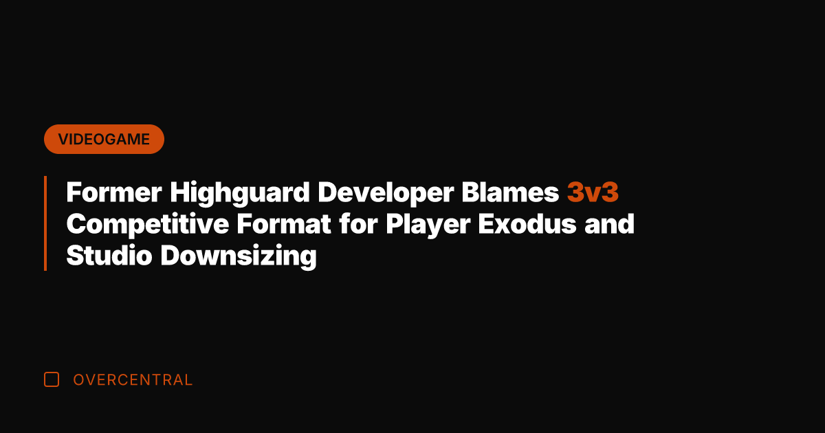 Former Highguard Developer Blames 3v3 Competitive Format for Player Exodus and Studio