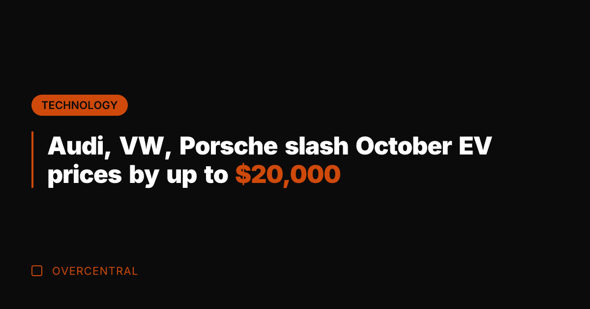 Audi, VW, Porsche slash October EV prices by up to ,000