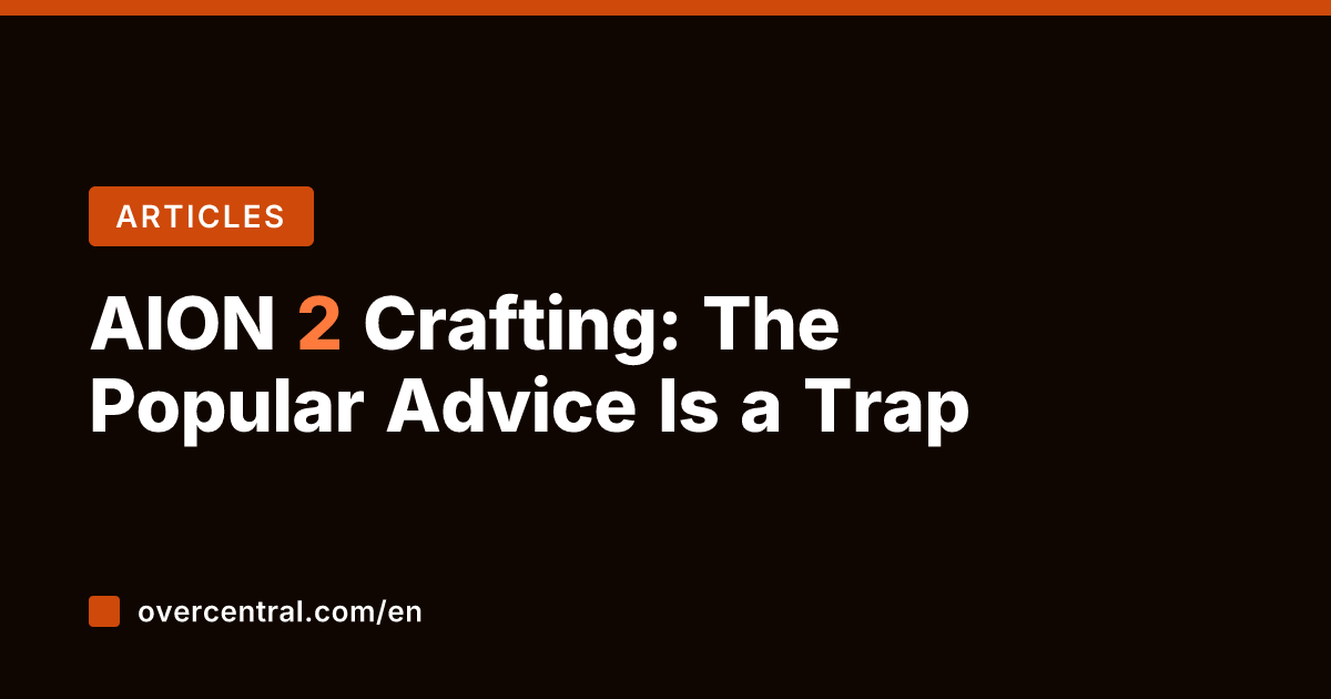 AION 2 Crafting: The Popular Advice Is a Trap
