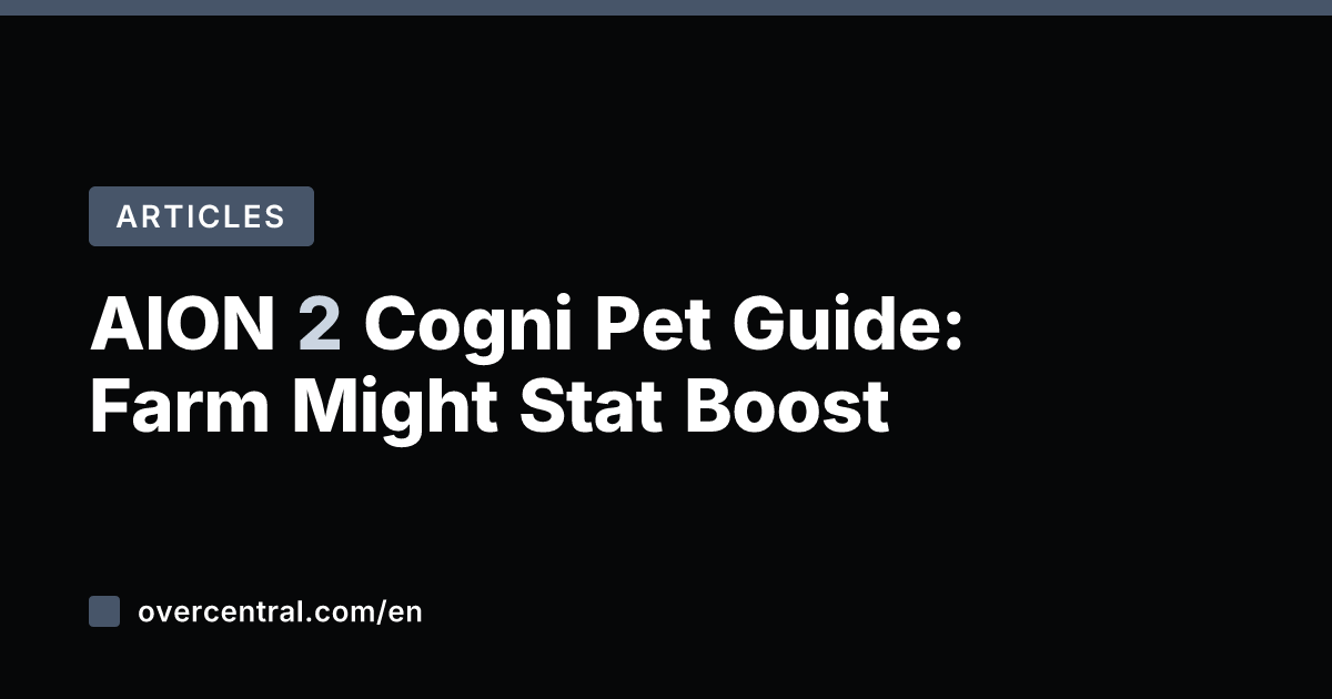 AION 2 Cogni Pet Guide: Farm Might Stat Boost
