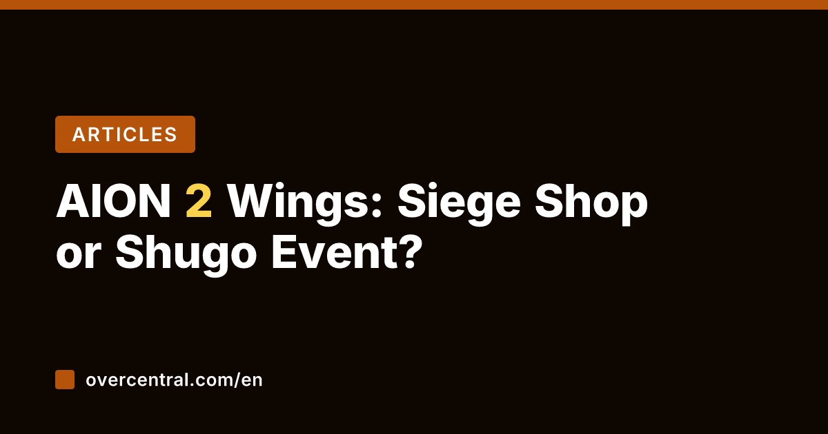 AION 2 Wings: Siege Shop or Shugo Event?