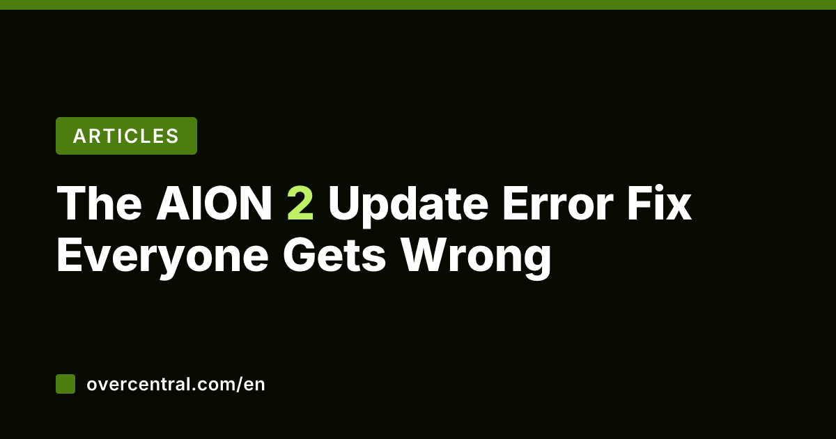 The AION 2 Update Error Fix Everyone Gets Wrong