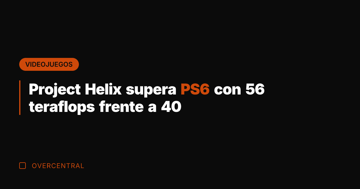 Project Helix supera PS6 con 56 teraflops frente a 40