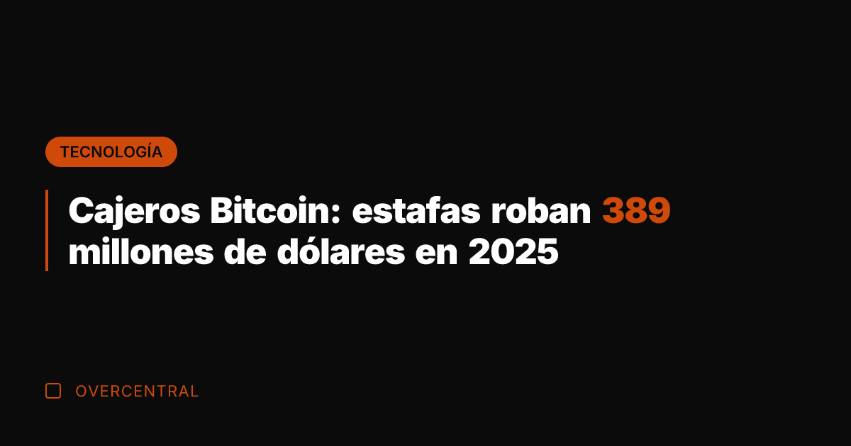 Cajeros Bitcoin: estafas roban 389 millones de dólares en 2025