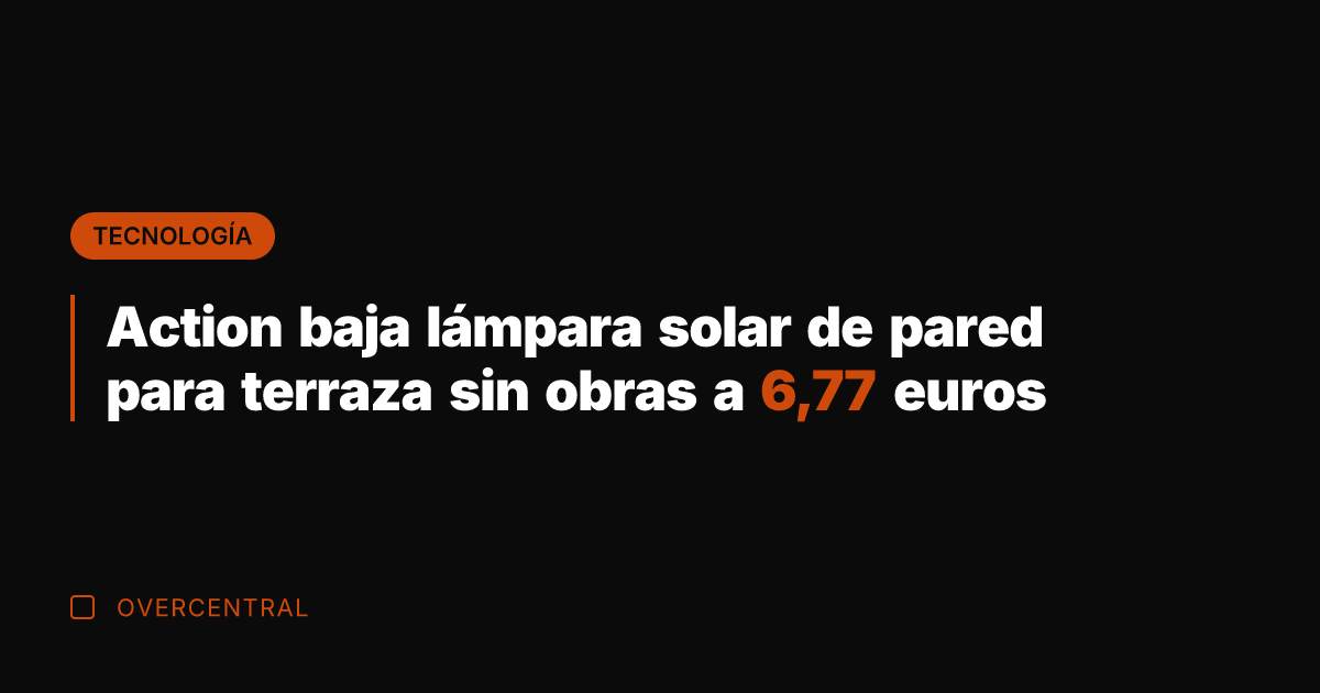 Action baja lámpara solar de pared para terraza sin obras a 6,77