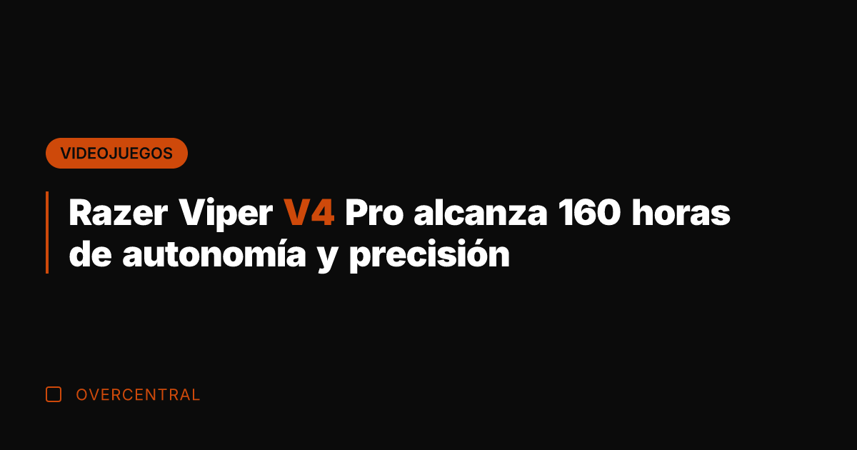 Razer Viper V4 Pro alcanza 160 horas de autonomía y precisión