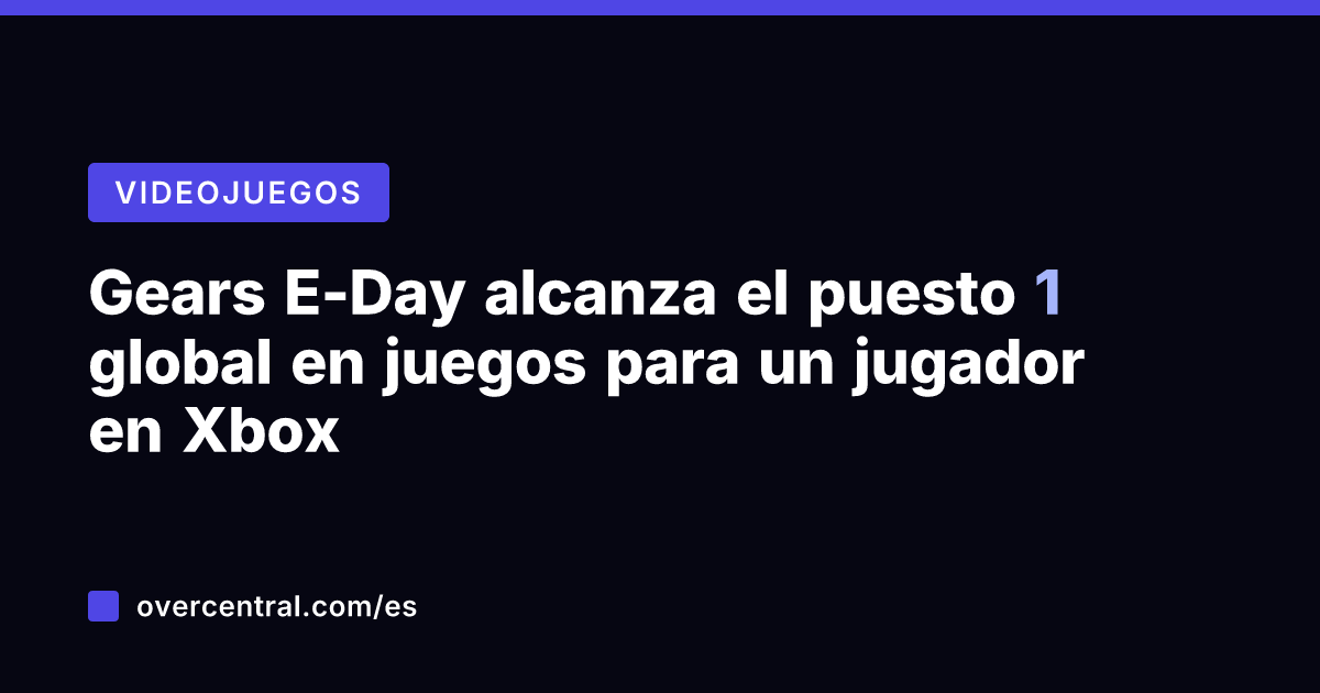 Gears E-Day alcanza el puesto 1 global en juegos para un jugador
