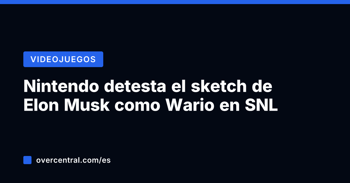 Nintendo detesta el sketch de Elon Musk como Wario en SNL