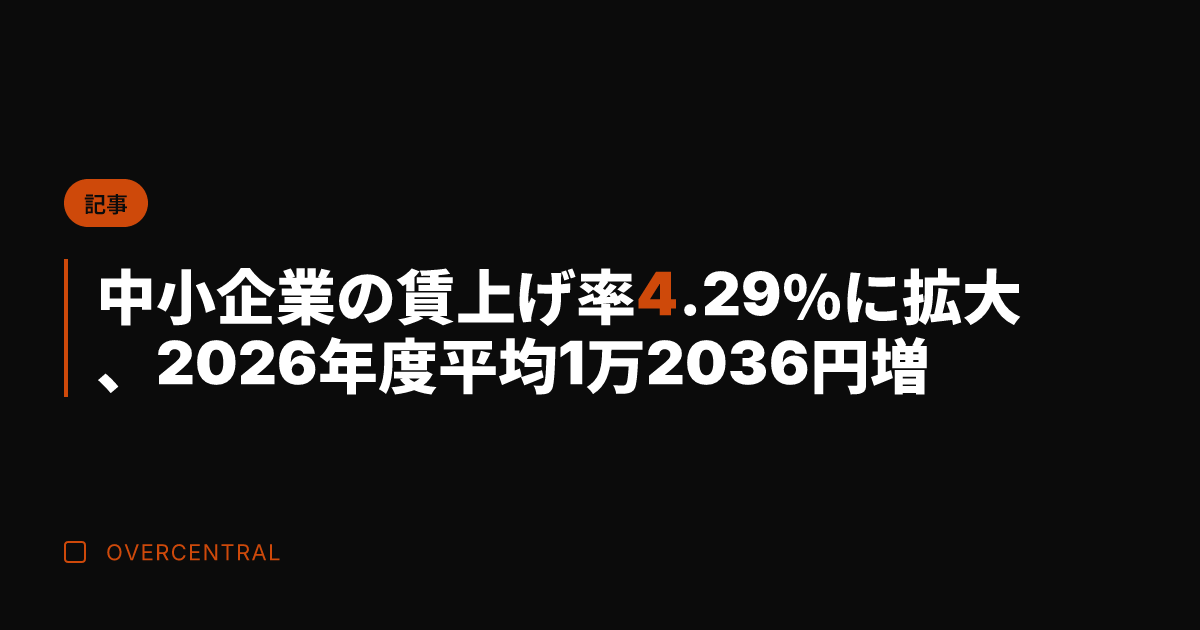 中小企業の賃上げ率4.2