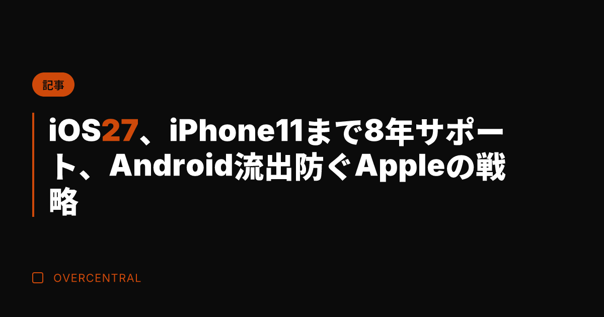iOS27、iPhone