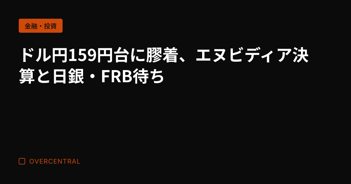 ドル円159円台に膠着、