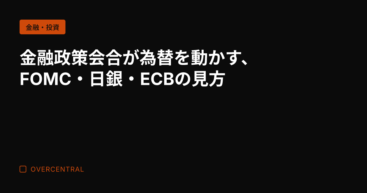 金融政策会合が為替を動か