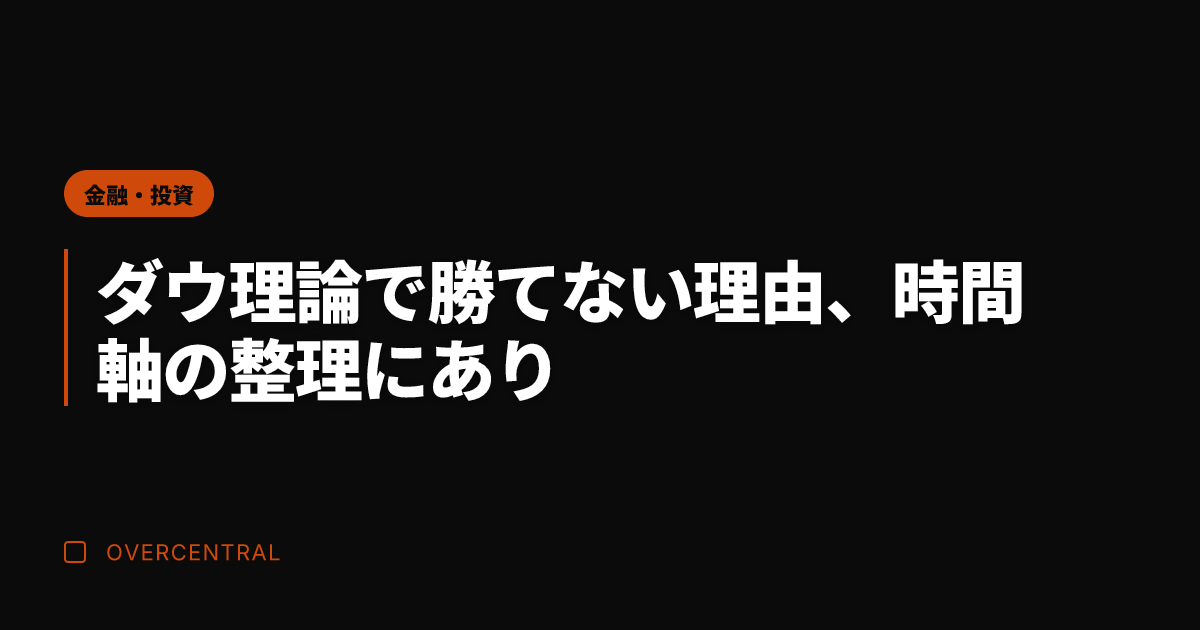 ダウ理論で勝てない理由、