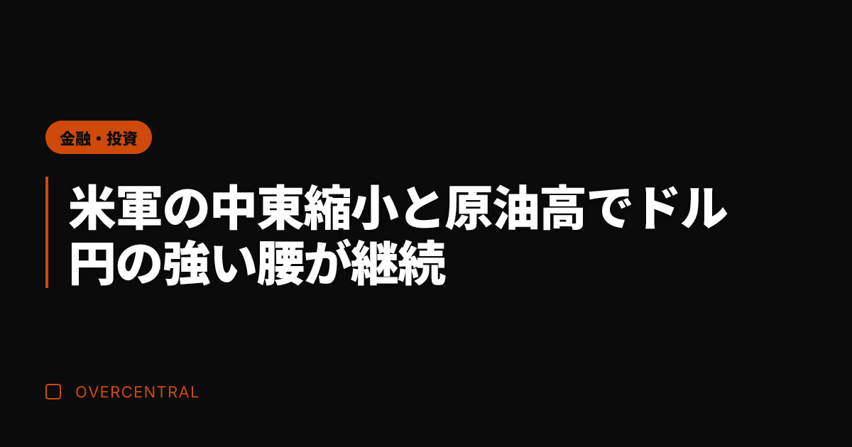 米軍の中東縮小と原油高で