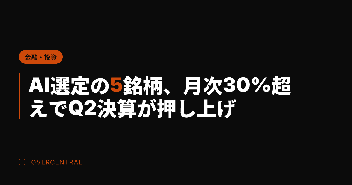 AI選定の5銘柄、月次3