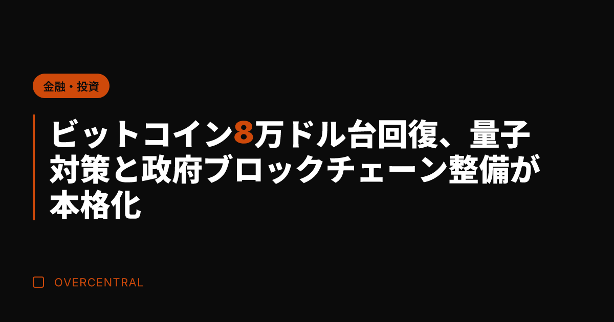 ビットコイン8万ドル台回