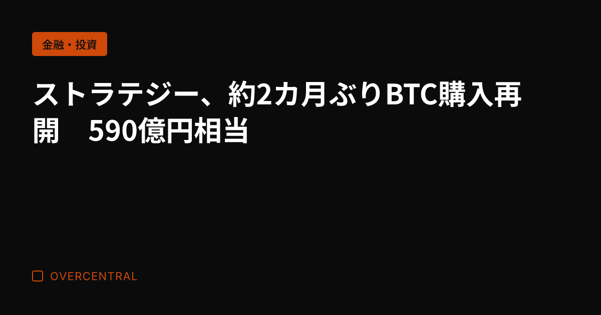 ストラテジー、約2カ月ぶ