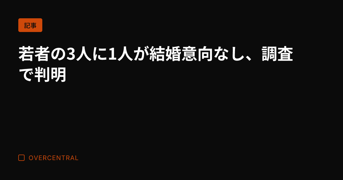 若者の3人に1人が結婚意