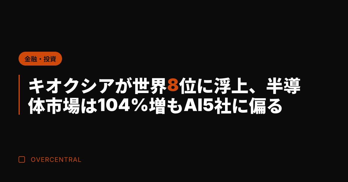 キオクシアが世界8位に浮
