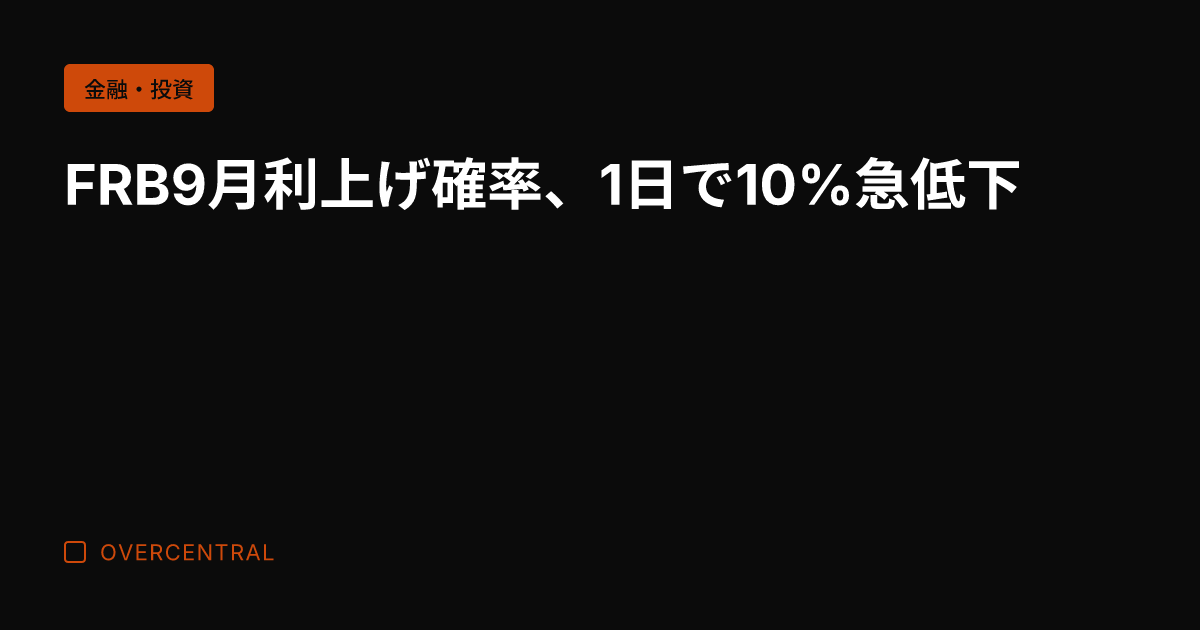 FRB9月利上げ確率、1