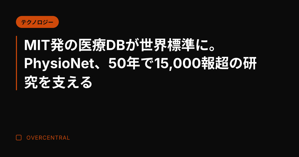 MIT発の医療DBが世界