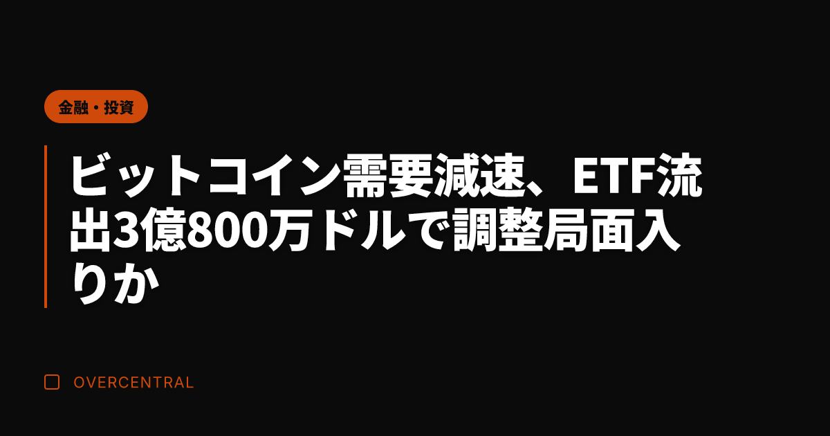 ビットコイン需要減速、E