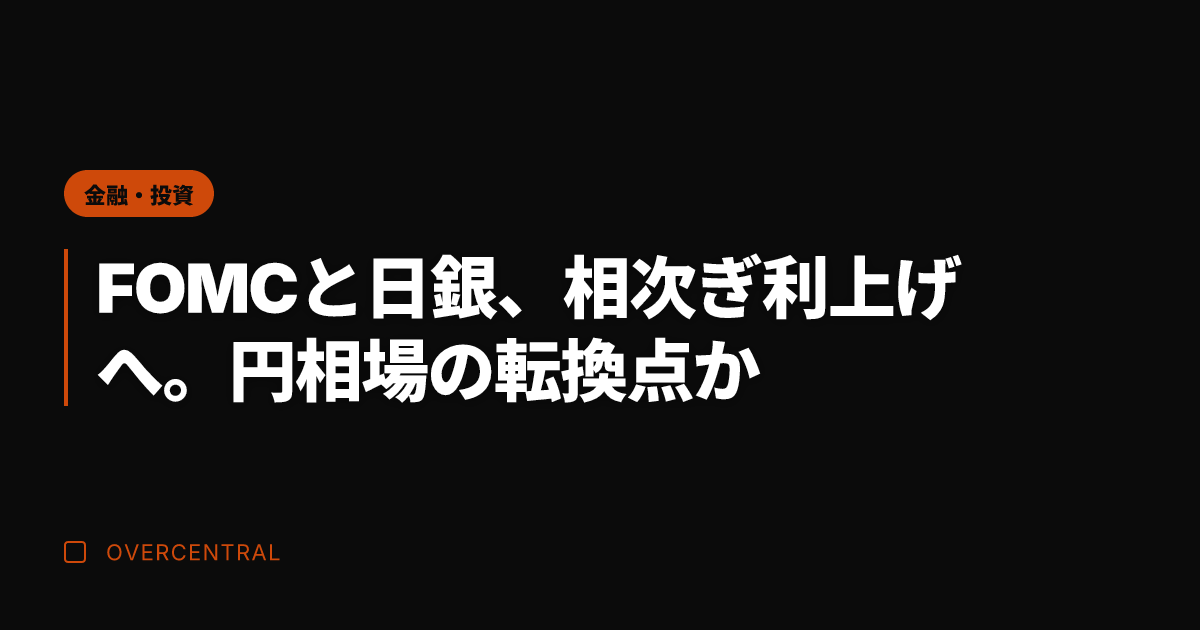 FOMCと日銀、相次ぎ利