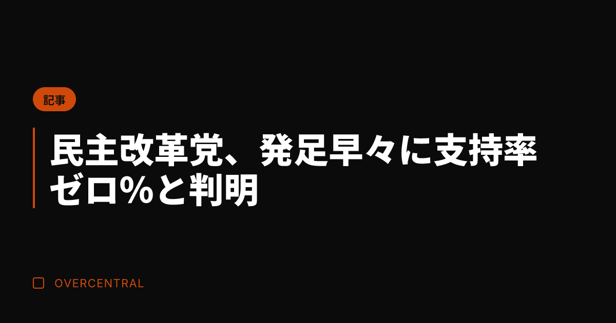 民主改革党、発足早々に支