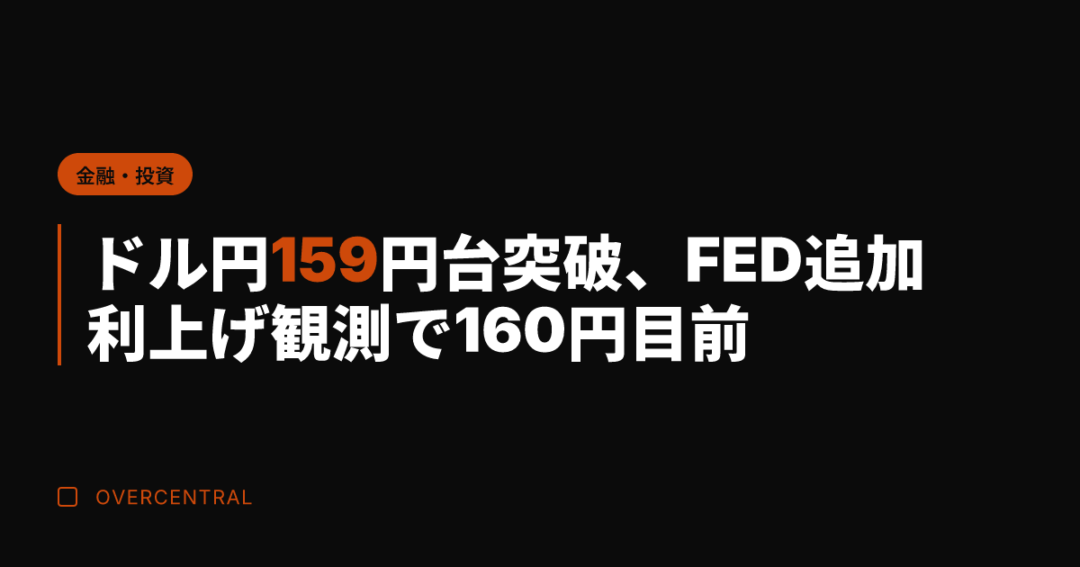 ドル円159円台突破、F