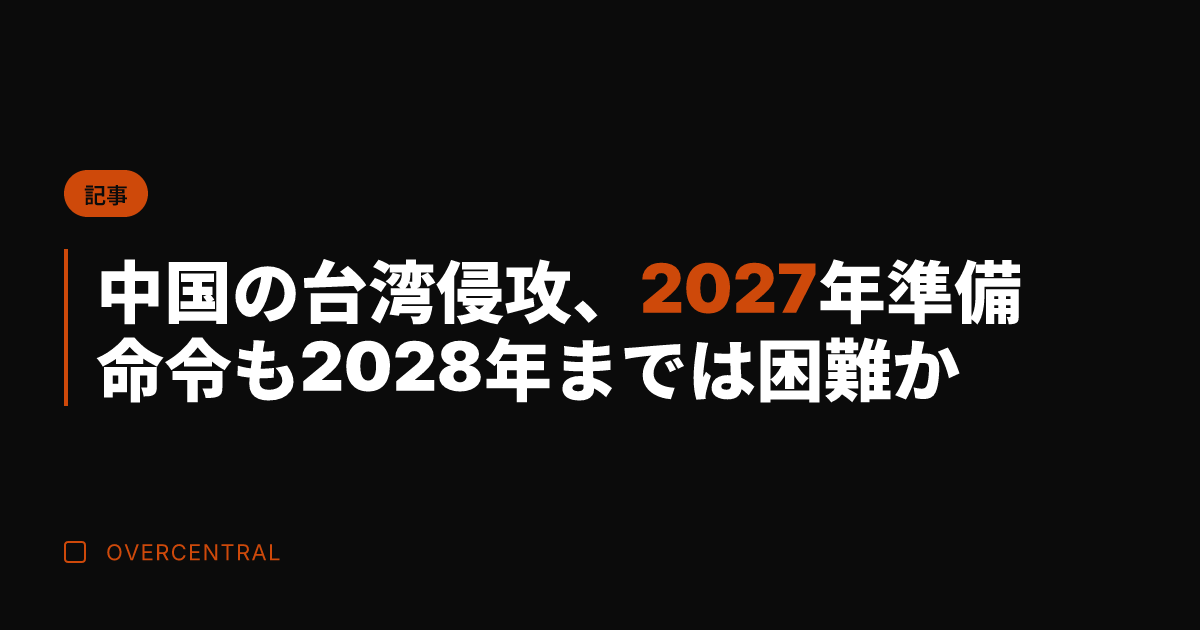 中国の台湾侵攻、2027