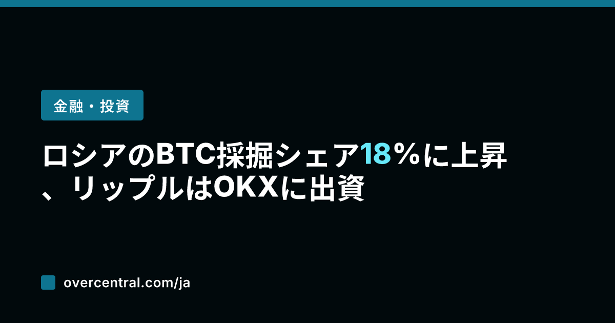 ロシアのBTC採掘シェア