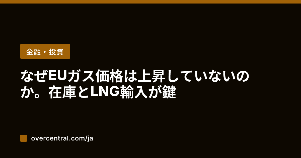 なぜEUガス価格は上昇し