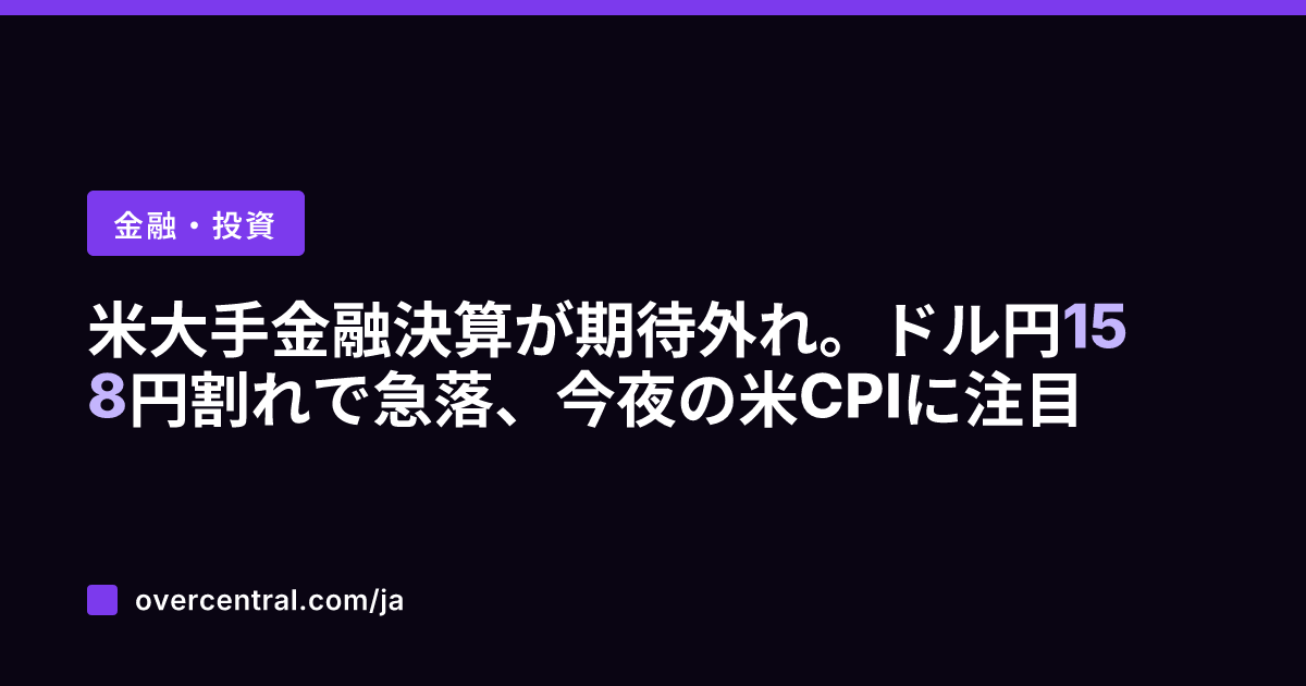 米大手金融決算が期待外れ