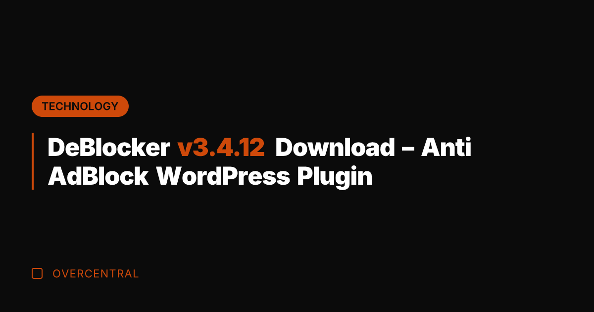 DeBlocker v3.4.12 Download – Anti AdBlock WordPress Plugin