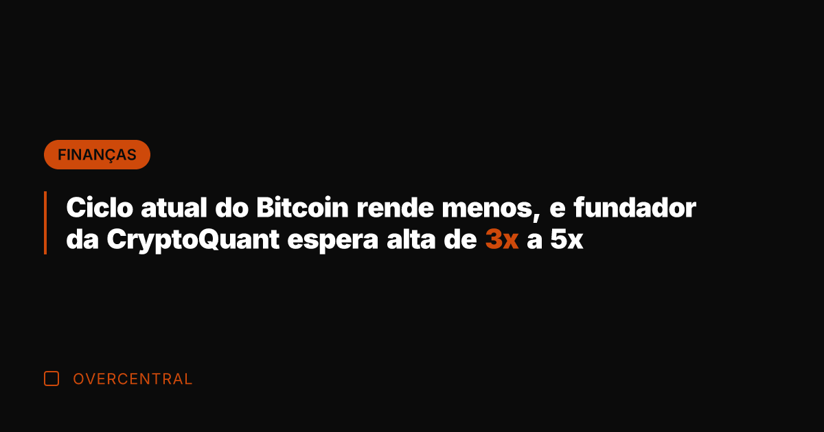 Ciclo atual do Bitcoin rende menos, e fundador da CryptoQuant espera alta